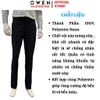 Quần tây Nam Owen QST252470R2 màu đen dáng ôm slim fit cạp tăng đơ chất liệu nano