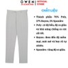 Quần tây Nam Owen QST262090 màu xám nhạt dáng ôm slim fit cạp tăng đơ chất liệu polyester spandex
