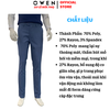 Quần Tây Nam Owen QV265907 Màu xanh dáng ôm slim fit cạp tăng đơ Vải Polyester