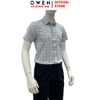 Áo sơ mi nam tay ngắn Owen AR240028NT màu xám nhạt kẻ caro dáng suông regular fit tà lượn có túi chất liệu nano