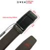 Thắt Lưng Nam Owen BELT232630 Dây Da Màu Nâu Mặt Khóa Trượt Tự Động Chất Liệu Da Bò Thật