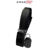 Thắt Lưng Nam Owen BELT231518.4 Dây da màu đen Mặt Khóa Trượt Tự Động Chất liệu da bò thật trơn, sần hoặc sần khâu viền