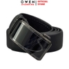 Thắt Lưng Nam Owen BELT251235 dây da này đen sần Mặt Khóa Trượt Tự Động Chất liệu da bò thật