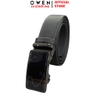Thắt Lưng Nam Owen BELT251235 dây da này đen sần Mặt Khóa Trượt Tự Động Chất liệu da bò thật