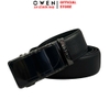 Thắt Lưng Nam Owen BELT256260 dây da này đen sần Mặt Khóa Trượt Tự Động Chất liệu da bò thật