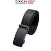 Thắt Lưng Nam Owen BELT261069 day da màu đen Mặt Khóa Trượt Tự Động chất liệu da bò thật