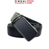 Thắt Lưng Nam Owen BELT261069 day da màu đen Mặt Khóa Trượt Tự Động chất liệu da bò thật