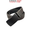Thắt Lưng Nam Owen BELT261077 day da màu nâu Mặt Khóa Trượt Tự Động chất liệu da bò thật