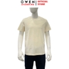 Áo thun nam Tay Ngắn Không Cổ Owen TSN260136 màu be dáng suông relax fit cổ tròn chất liệu cotton
