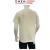 Áo thun nam Tay Ngắn Không Cổ Owen TSN260136 màu be dáng suông relax fit cổ tròn chất liệu cotton
