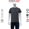 Áo thun nam Tay Ngắn Không Cổ Owen TSN260137 màu xám dáng suông relax fit cổ tròn chất liệu cotton