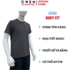 Áo thun nam Tay Ngắn Không Cổ Owen TSN260137 màu xám dáng suông relax fit cổ tròn chất liệu cotton