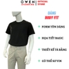 Áo thun nam Tay Ngắn Không Cổ Owen TSN260140 màu đen dáng relaxfit chất liệu cotton polyester spandex