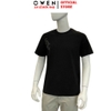 Áo thun nam Tay Ngắn Không Cổ Owen TSN260140 màu đen dáng relaxfit chất liệu cotton polyester spandex