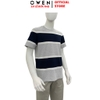 Áo thun nam Tay Ngắn Không Cổ Owen TSN260142 màu xanh tím than dáng suông regular fit cổ tròn chất liệu cotton spandex