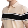 Áo Thun Polo Nam Cổ Bẻ Aristino APS118S3 màu Be 78 kẻ Jacquard