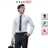 Áo Sơ Mi Trắng Nam Tay Dài Owen AS221199D (AS230329D-AS240103D) Dáng Slim Fit Không Túi Ngực Màu Trắng Trơn Vải Sợi Sồi