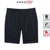 Quần Short Nam Owen SW231916 màu navy kẻ dáng slim fit chất liệu nano