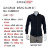 Áo Sơ Mi Nam Tay Dài Owen AS230340D màu đen trơn dáng slim fit tà lượn không túi vải nano