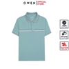 Áo Thun polo Nam Tay Ngắn Có Cổ Owen APV243613 màu xanh mint phối trắng dáng body fit tà bằng xẻ tà chất liệu Function thể thao