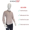 Áo Sơ Mi Nam Tay Dài Owen AS240538D màu be kẻ caro dáng ôm slim fit tà lượn không túi chất liệu bambo poly
