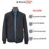 Áo Khoác Jacket Owen JK241487 màu xám đậm dáng regular fit, cổ cao 3 phân, khóa kéo, tay và gấu bo chun chất liệu polyester