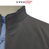 Áo Khoác Jacket Owen JK241487 màu xám đậm dáng regular fit, cổ cao 3 phân, khóa kéo, tay và gấu bo chun chất liệu polyester