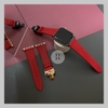 Dây Da handmade Apple Watch - Đỏ Tươi khóa HM