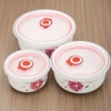 Bộ 3 bát sứ có nắp đậy