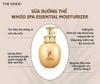 Dưỡng thể trắng da, mềm mịn, không bết dính thảo dược Hoàng cung Whoo Spa Essential Moisturizer 220ml