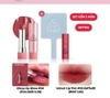 Set Son Dưỡng Có Màu 3CE Glazy Lip Glow 3,2g màu 34 Rose Glaze - Hồng Khô (tặng kèm son mini 03 daffodil+gương)