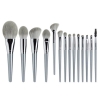 Bộ cọ trang điểm cao cấp lông mịn make up chuyên nghiệp 14 cây vỏ xám bạc kèm ví da