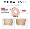 Kem nền skinaz kết hợp cọ trang điểm V10 Glow B.B Stick dạng thỏi 2 in 1 cao cấp Hàn Quốc