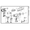 Motor nguyên bộ dùng cho máy khoan pin Dewalt DCD700, DCD710 - No.34 N075847( N446251)