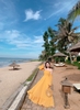 Đầm Maxi Vàng Bệt Vai Tay Dài Bèo Chân  DM443