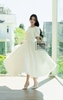 Váy Cưới Phi Nhật Lửng Nút Lưng Có Nơ DC542