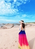 Đầm Maxi Yếm Hoa Ngực 7 Màu DM153