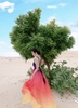 Đầm Maxi Yếm Loang Tím Dây Đen DM142