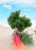 Đầm Maxi Yếm Loang Tím Dây Đen DM142