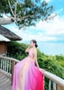 Đầm Maxi Yếm Hồng Vàng Đan Lưng DM151