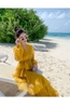Đầm Maxi Voan Tơ Vàng 4 Tầng DM333