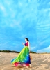 Đầm Maxi 2 Dây Chéo Lưng Xanh Tím DM726