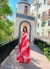 Đầm Maxi Organza Đỏ Loang DM809