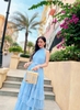 Đầm Maxi Yếm Tầng Hồng Ánh Tằm DM808H