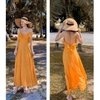 Đầm Maxi Vàng Dây Bèo Ngực DM745