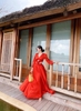 Đầm Maxi Set Lụa Satin Cam DM749