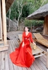 Đầm Maxi Set Lụa Satin Cam DM749