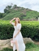 Đầm Maxi Thổ Cẩm Đan Ngực Tay Dài DT933