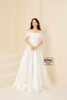 Váy cưới Organza trễ vai thắt nơ ngực VC865