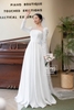 Váy cưới phi nhật trắng điểm ngọc viền vai bèo ngực ngang HCD005T